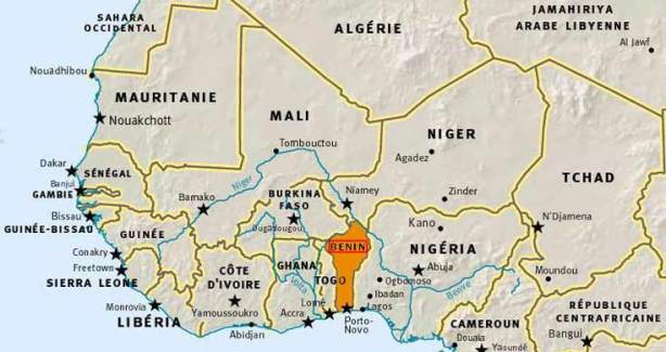 carte d'Afrique de l'Ouest